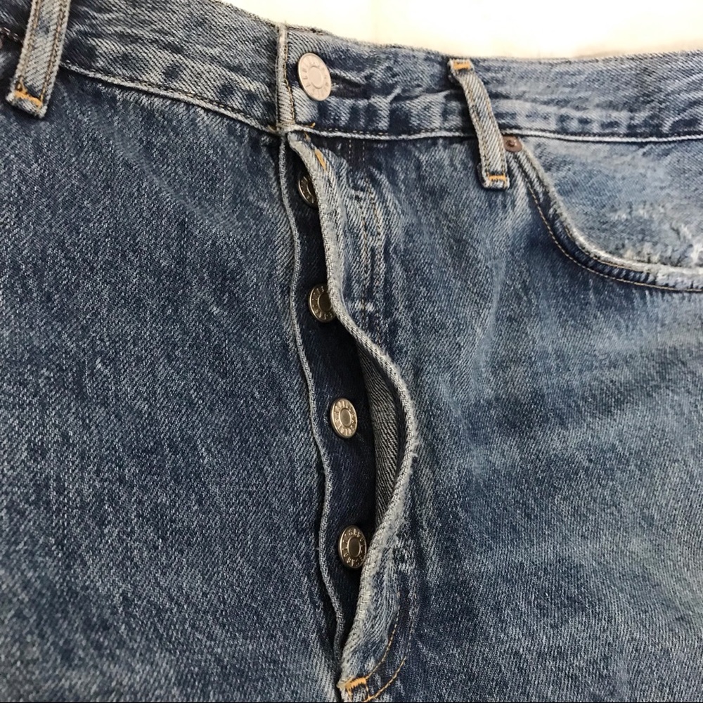 Agolde Riley High Rise Button Fly Straight Crop Jeans in Frequency Size 32 - Picture 6 of 16